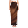 Liquid Chocolate Print High Slit Maxi Skirt