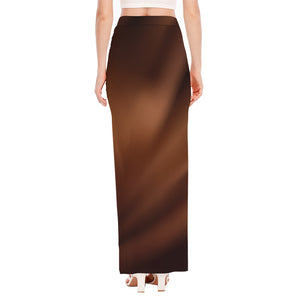 Liquid Chocolate Print High Slit Maxi Skirt