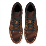 Liquid Chocolate Print High Top Leather Sneakers