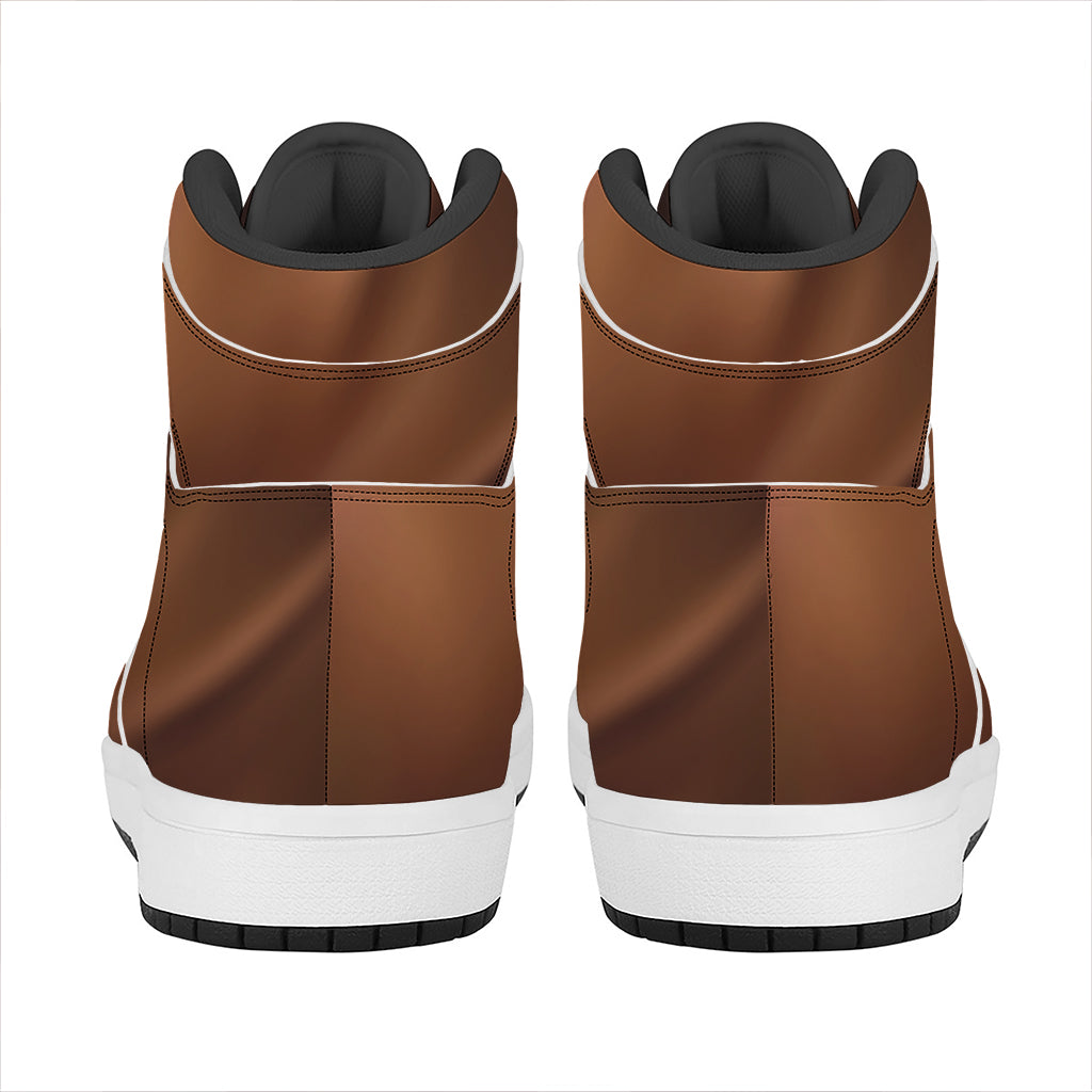 Liquid Chocolate Print High Top Leather Sneakers