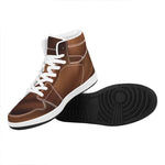 Liquid Chocolate Print High Top Leather Sneakers