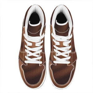 Liquid Chocolate Print High Top Leather Sneakers