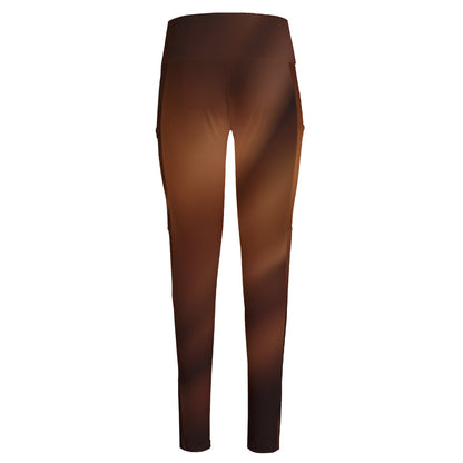 Liquid Chocolate Print High-Waisted Pocket Leggings