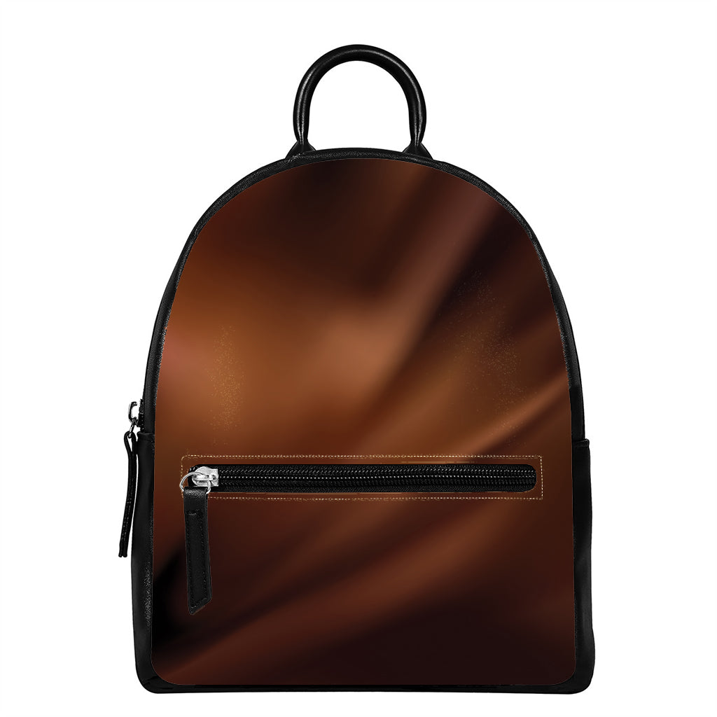 Liquid Chocolate Print Leather Backpack