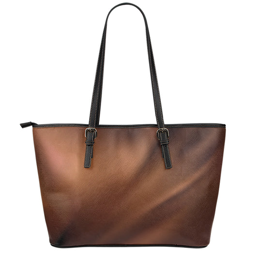 Liquid Chocolate Print Leather Tote Bag