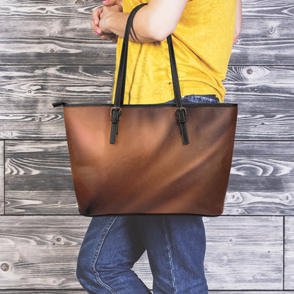 Liquid Chocolate Print Leather Tote Bag