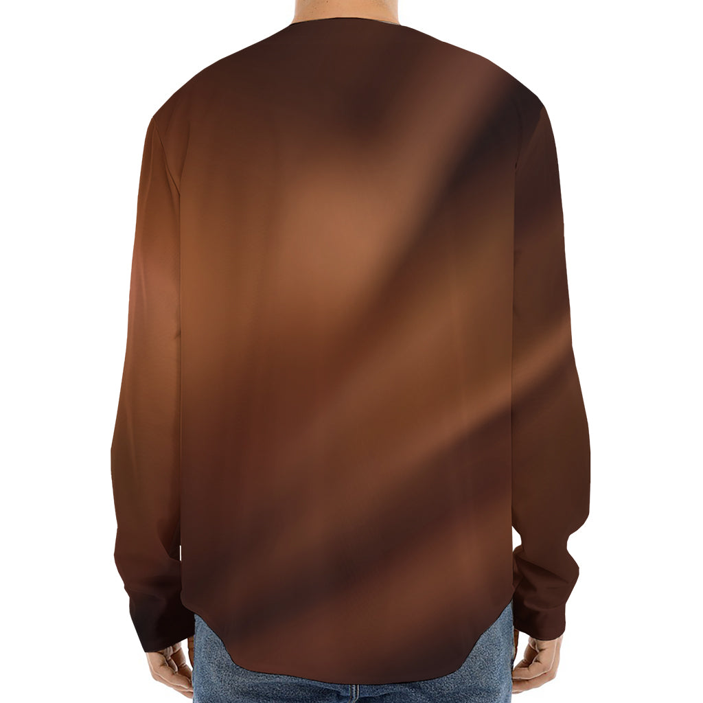 Liquid Chocolate Print Long Sleeve Baseball Jersey