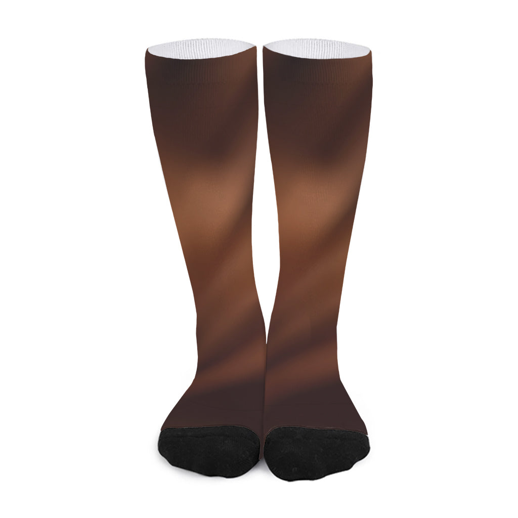 Liquid Chocolate Print Long Socks