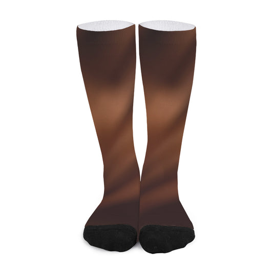 Liquid Chocolate Print Long Socks