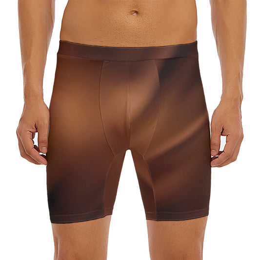 Liquid Chocolate Print Men's Long Boxer Briefs