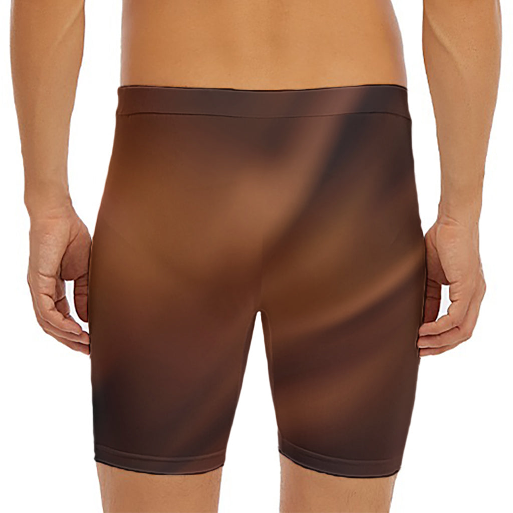 Liquid Chocolate Print Men's Long Boxer Briefs