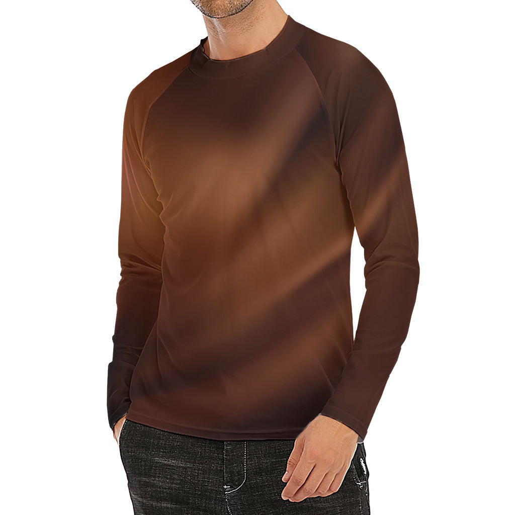 Liquid Chocolate Print Men's Long Sleeve Rash Guard