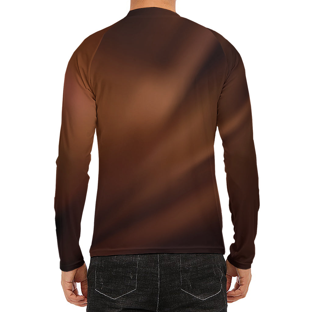 Liquid Chocolate Print Men's Long Sleeve Rash Guard