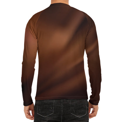 Liquid Chocolate Print Men's Long Sleeve Rash Guard
