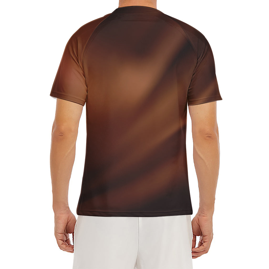 Liquid Chocolate Print Men's Short Sleeve Rash Guard