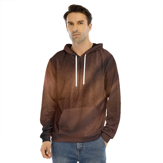 Liquid Chocolate Print Men's Velvet Pullover Hoodie