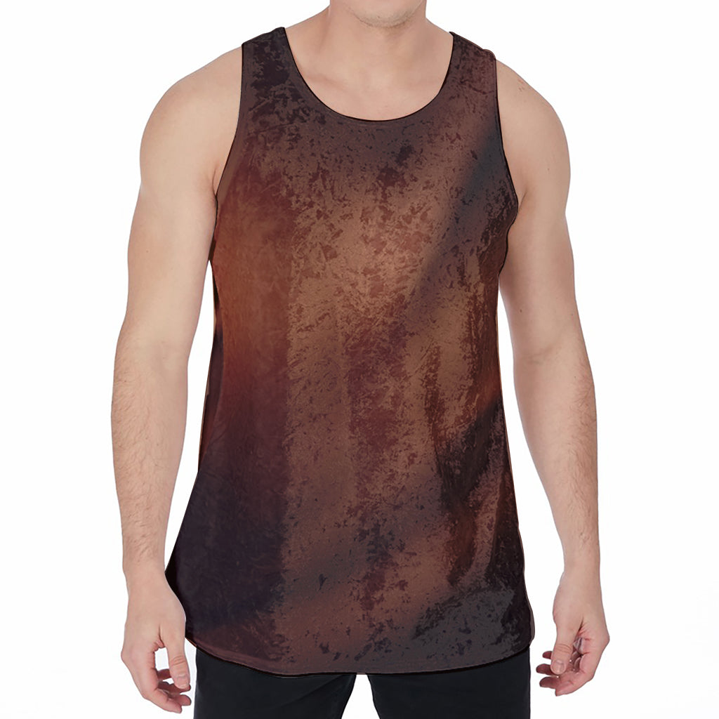 Liquid Chocolate Print Men's Velvet Tank Top