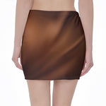 Liquid Chocolate Print Pencil Mini Skirt