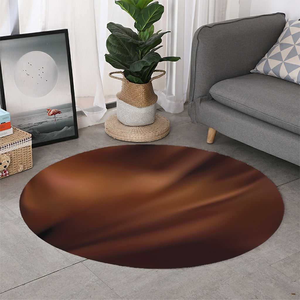 Liquid Chocolate Print Round Rug