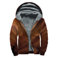 Liquid Chocolate Print Sherpa Lined Zip Up Hoodie
