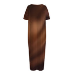 Liquid Chocolate Print Short Sleeve Long Nightdress