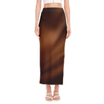 Liquid Chocolate Print Side Slit Maxi Skirt