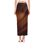 Liquid Chocolate Print Side Slit Maxi Skirt