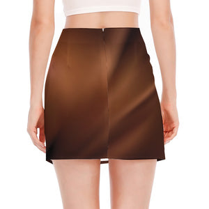 Liquid Chocolate Print Side Slit Mini Skirt