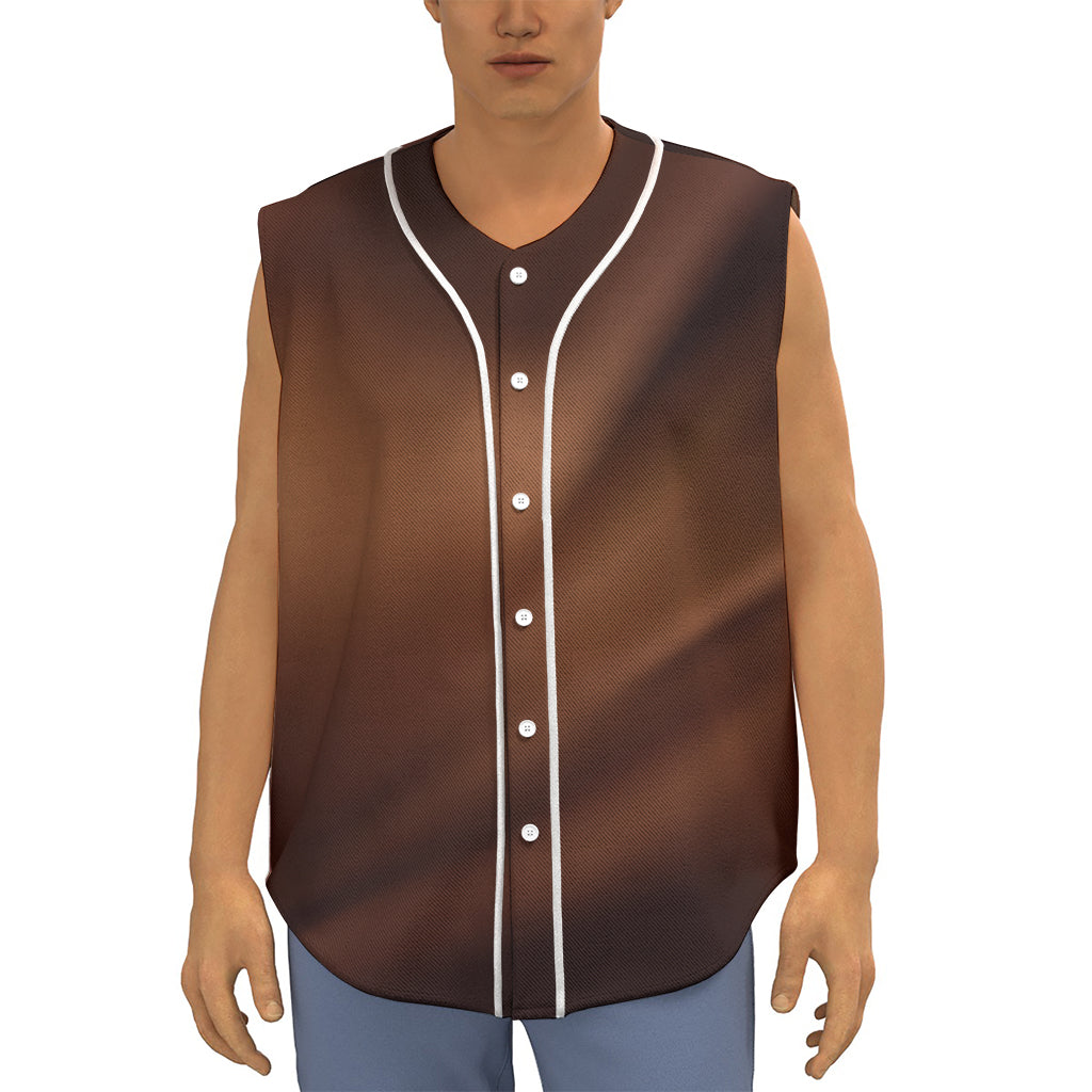 Liquid Chocolate Print Sleeveless Baseball Jersey