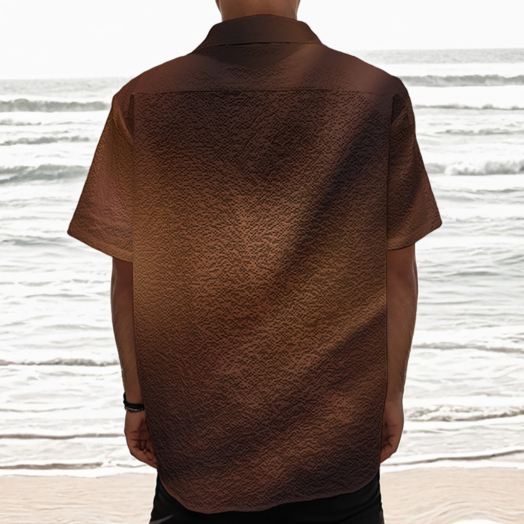 Liquid Chocolate Print Textured Short Sleeve Shirt