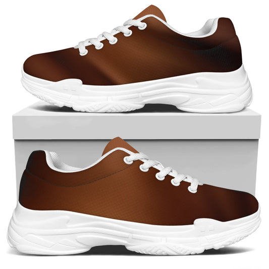 Liquid Chocolate Print White Chunky Shoes
