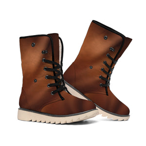 Liquid Chocolate Print Winter Boots