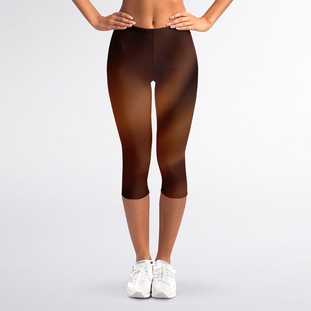 Liquid Chocolate Print Women's Capri Leggings