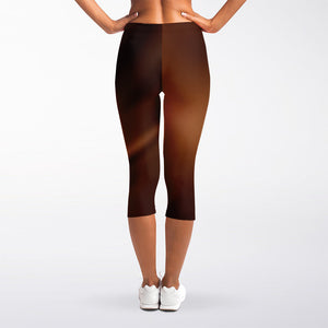 Liquid Chocolate Print Women's Capri Leggings