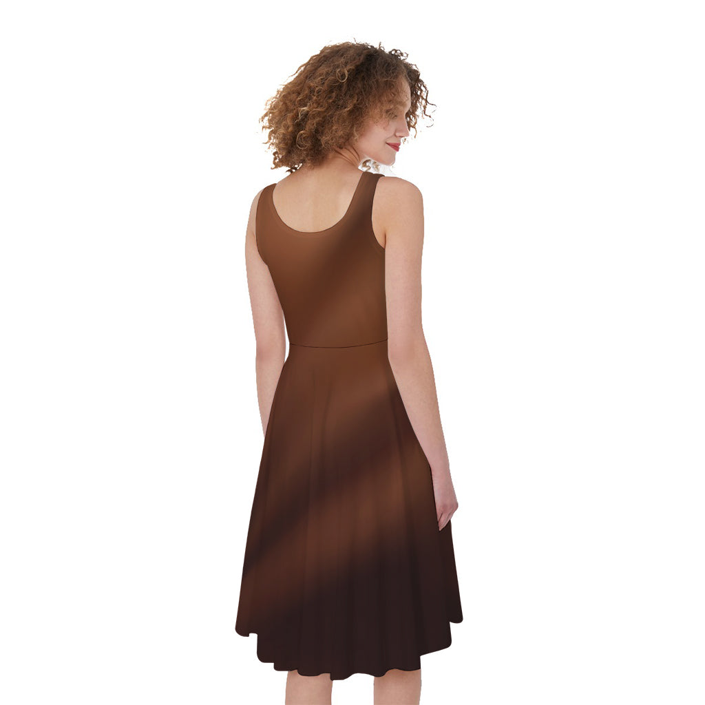 Liquid Chocolate Print Women's Sleeveless Dress