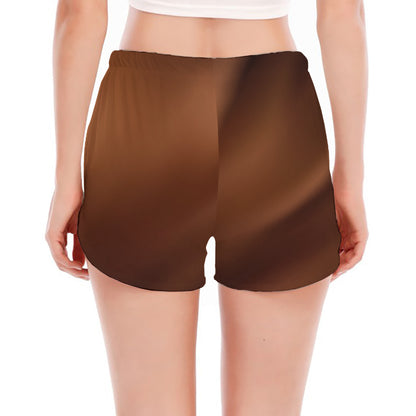 Liquid Chocolate Print Women's Split Running Shorts