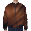 Liquid Chocolate Print Zip Sleeve Bomber Jacket