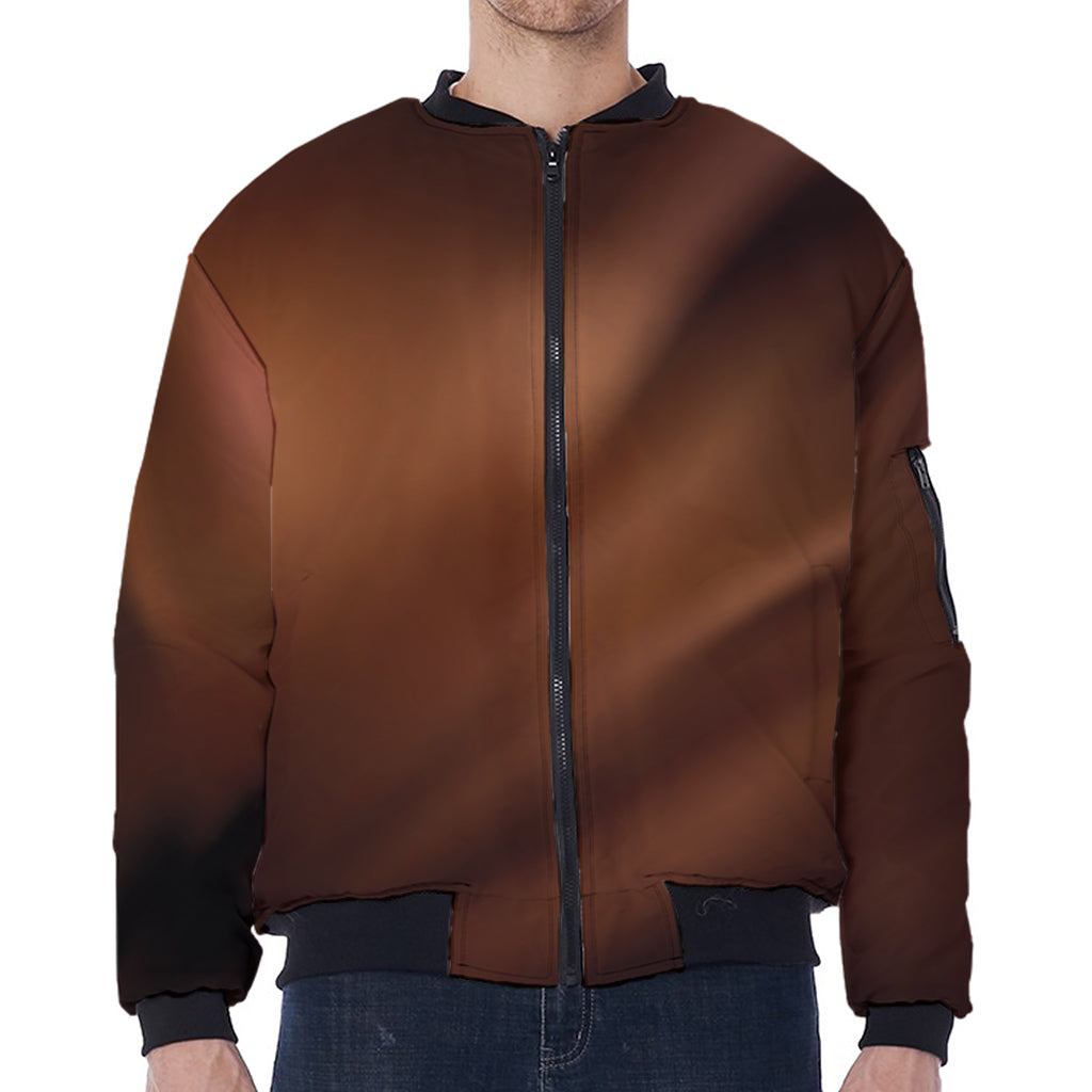 Liquid Chocolate Print Zip Sleeve Bomber Jacket