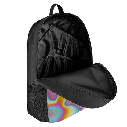 Liquid Holographic Trippy Print 17 Inch Backpack