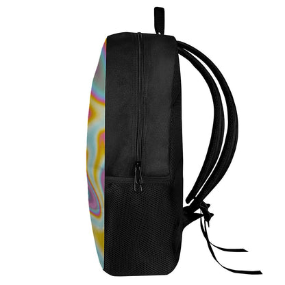 Liquid Holographic Trippy Print 17 Inch Backpack