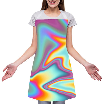 Liquid Holographic Trippy Print Adjustable Apron