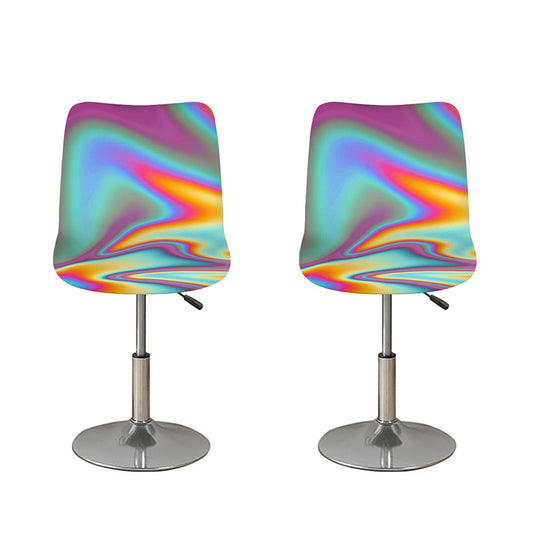 Liquid Holographic Trippy Print Bar Stool Covers