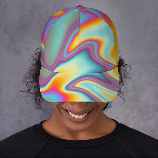 Liquid Holographic Trippy Print Baseball Cap