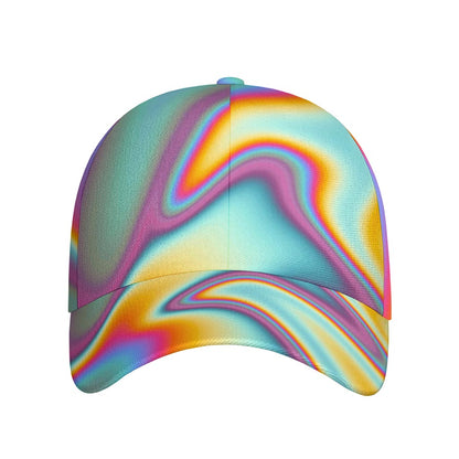 Liquid Holographic Trippy Print Baseball Cap