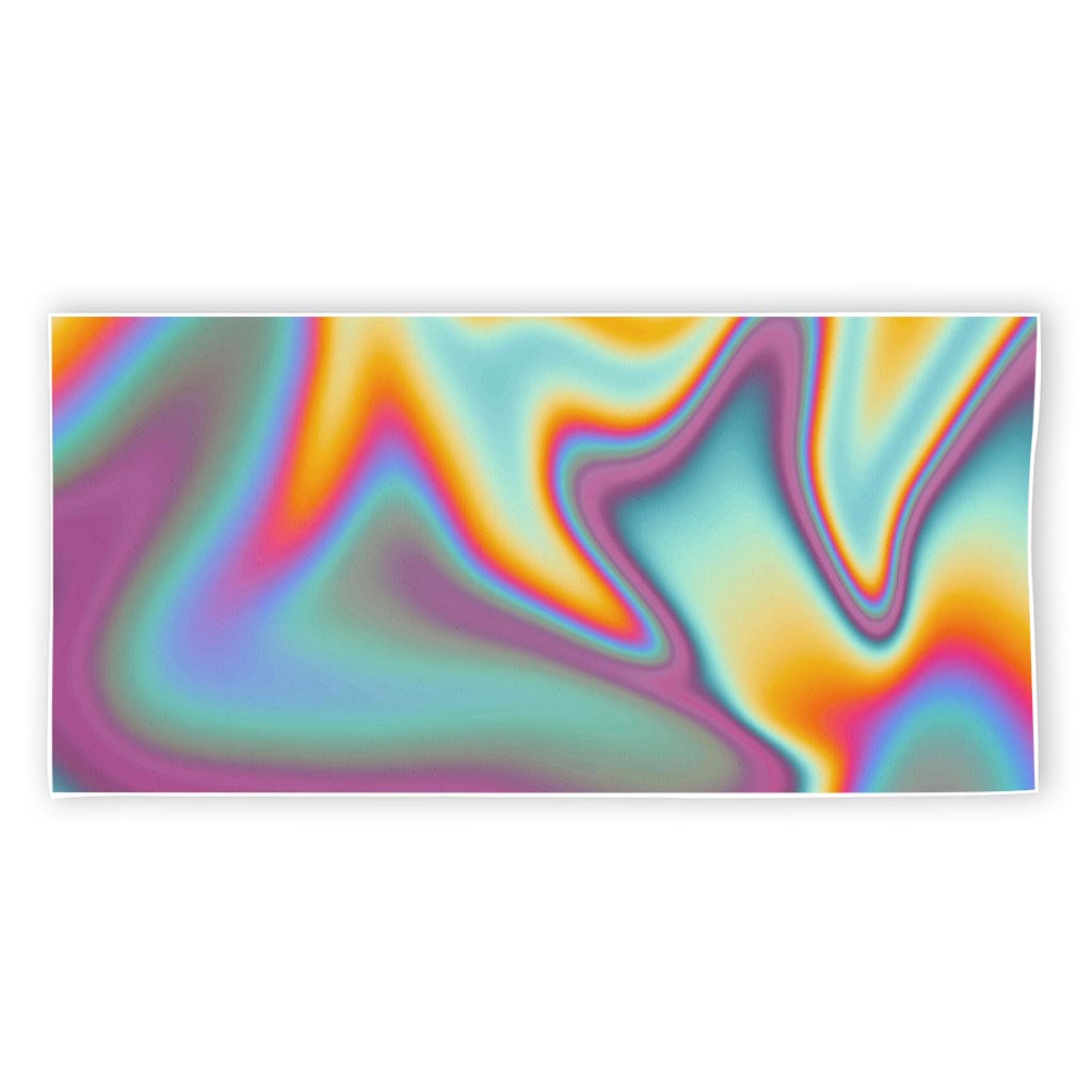 Liquid Holographic Trippy Print Beach Towel