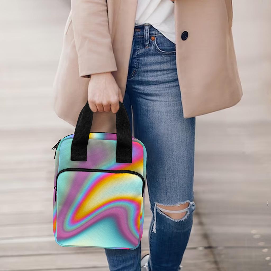Liquid Holographic Trippy Print Bible Tote Bag