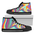 Liquid Holographic Trippy Print Black High Top Sneakers