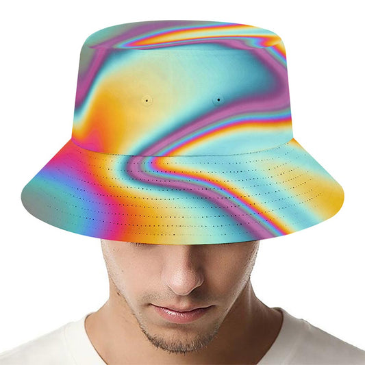 Liquid Holographic Trippy Print Bucket Hat
