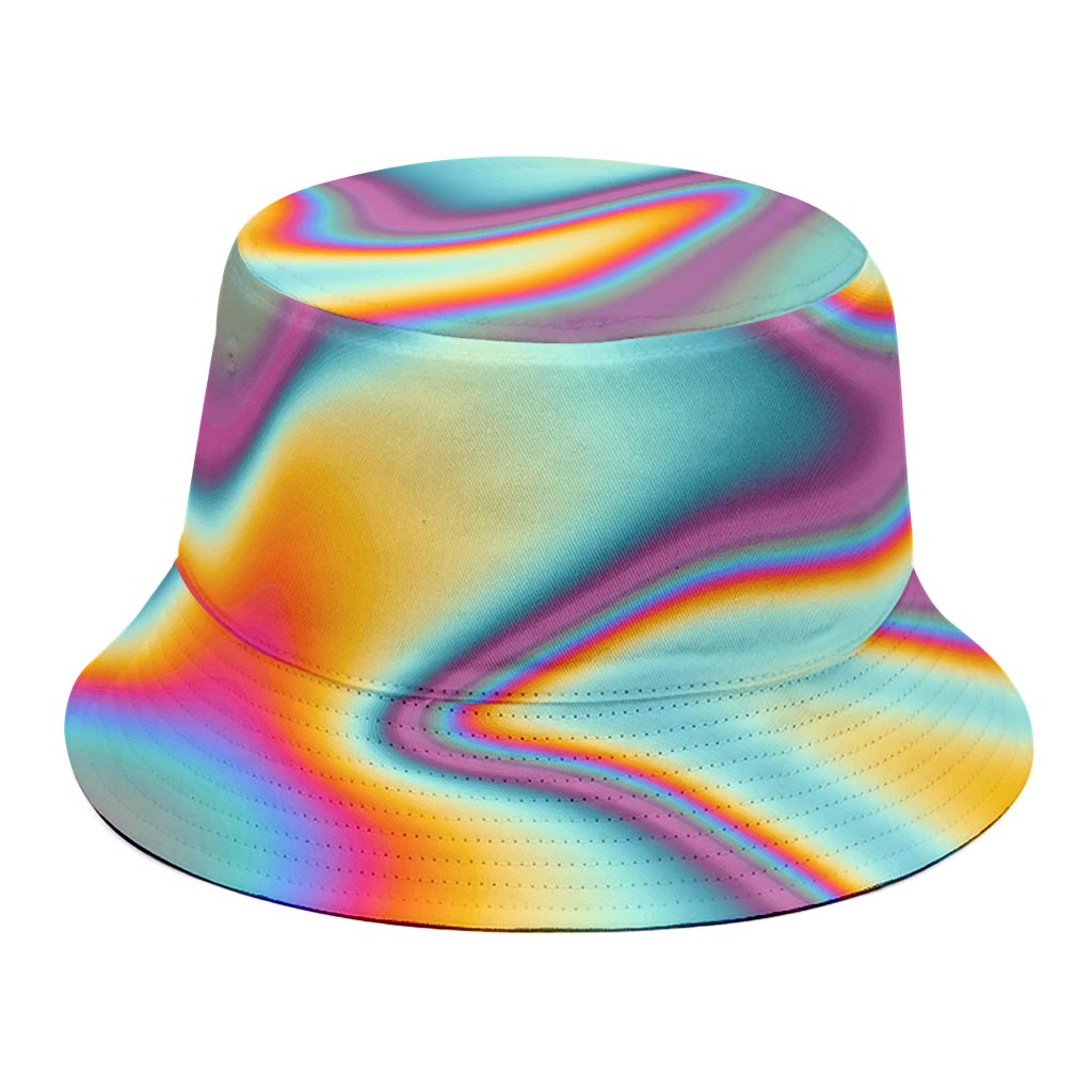 Liquid Holographic Trippy Print Bucket Hat