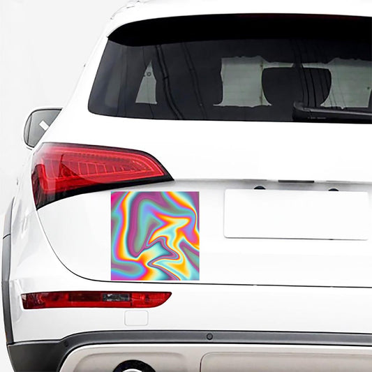 Liquid Holographic Trippy Print Car Sticker